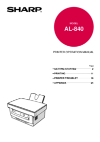 Per vedere il documento Sharp AL-840 Manuale Utente