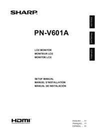 Per vedere il documento Sharp PN-V601A Guida di Avvio Rapido