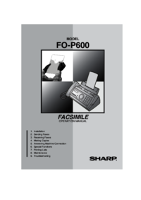 Per vedere il documento Sharp FO-150 Specifiche