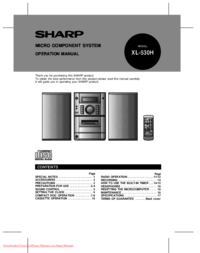 Per vedere il documento Sharp XL-530H Specifiche