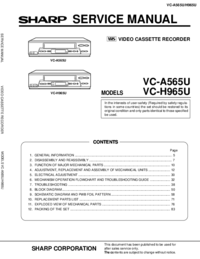 Per vedere il documento Sharp VC-H965U Manuale di Servizio