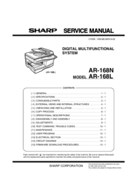 Per vedere il documento Sharp AR-168N Specifiche