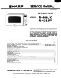 Per vedere il documento Sharp R-408JW Manuale di Servizio