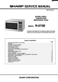 Per vedere il documento Sharp R-870B Manuale di Servizio
