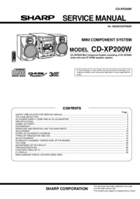 Per vedere il documento Sharp CD-XP200W Manuale di Servizio